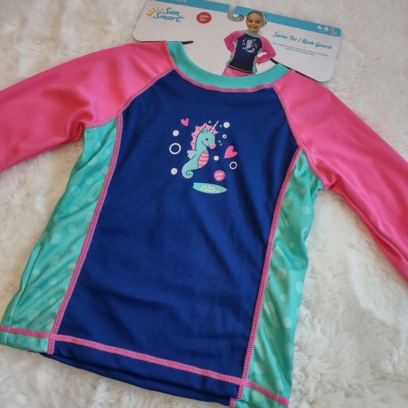 Sun Smart,Swim Tee,Rash Guard,4T - Picture 2 of 12